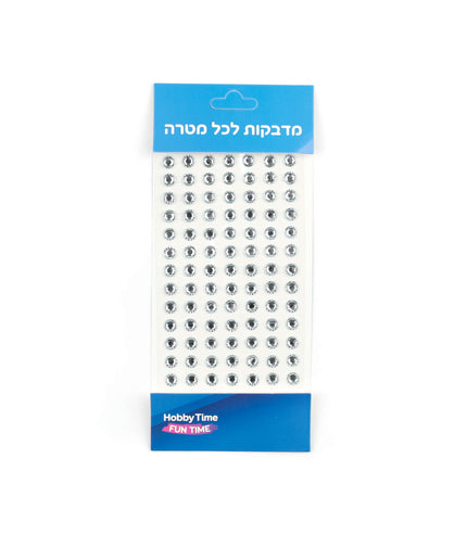 אבני שיבוץ דביקות בצבע שקוף - 8 מ"מ