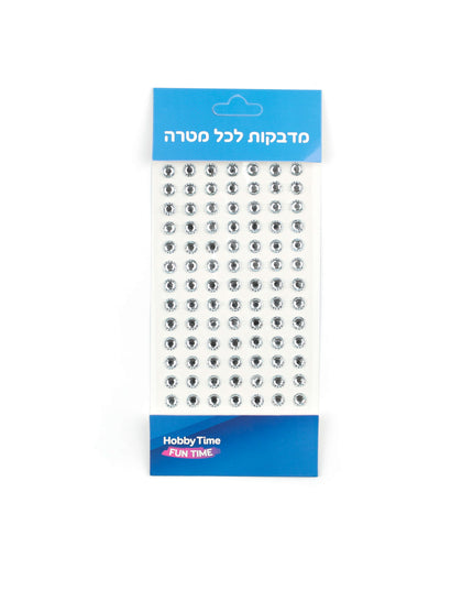 אבני שיבוץ דביקות בצבע שקוף - 8 מ"מ