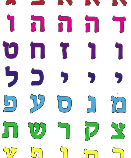 אותיות דפוס צבעוניות - רקע שקוף