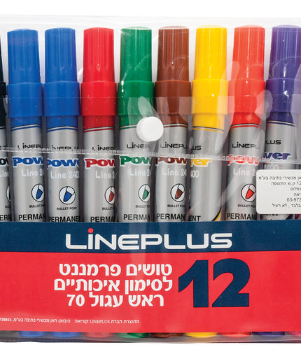 חבילת 12 טושים מחיקים ליין פלוס - ראש עגול