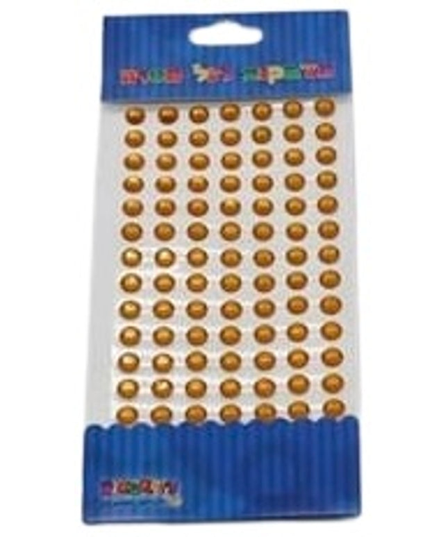 אבני שיבוץ דביקות בצבע זהב - 8 מ"מ