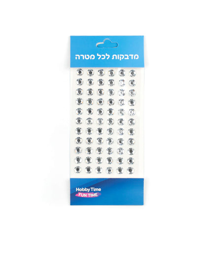 אבני שיבוץ דביקות בצבע שקוף - 10 מ"מ