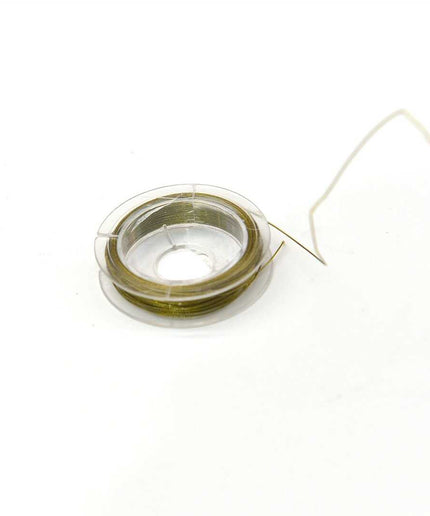 חוט מתכת בצבע זהב מצופה סיליקון - 10 מטר, עובי 0.5