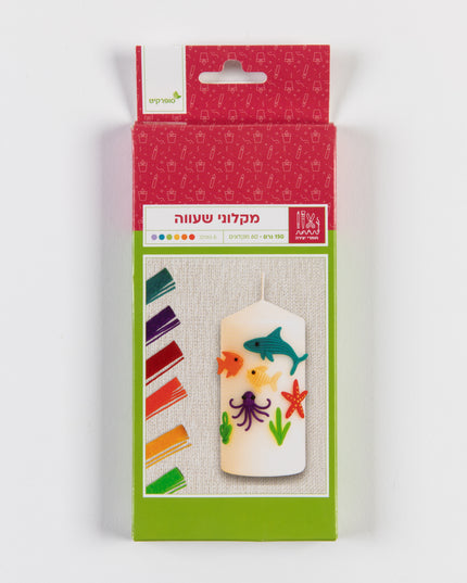 מקלוני שעווה - 60 יחידות, 6 גוונים